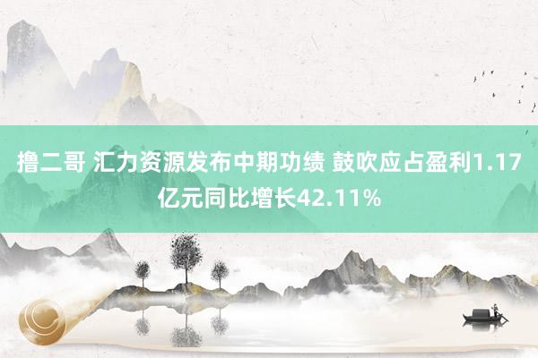 撸二哥 汇力资源发布中期功绩 鼓吹应占盈利1.17亿元同比增长42.11%